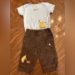 Classic Pooh Blue and Brown Outfit